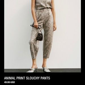 ZARA - Animal print slouchy pants